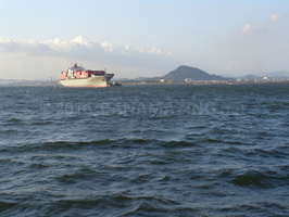 cargo vessel leaving Panama Canal